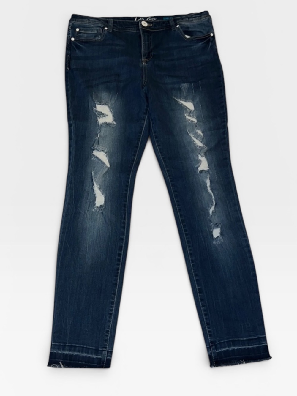 INC Denim Sz 12 skinny leg Regular Fit stretch Jeans ripped distressed high rise